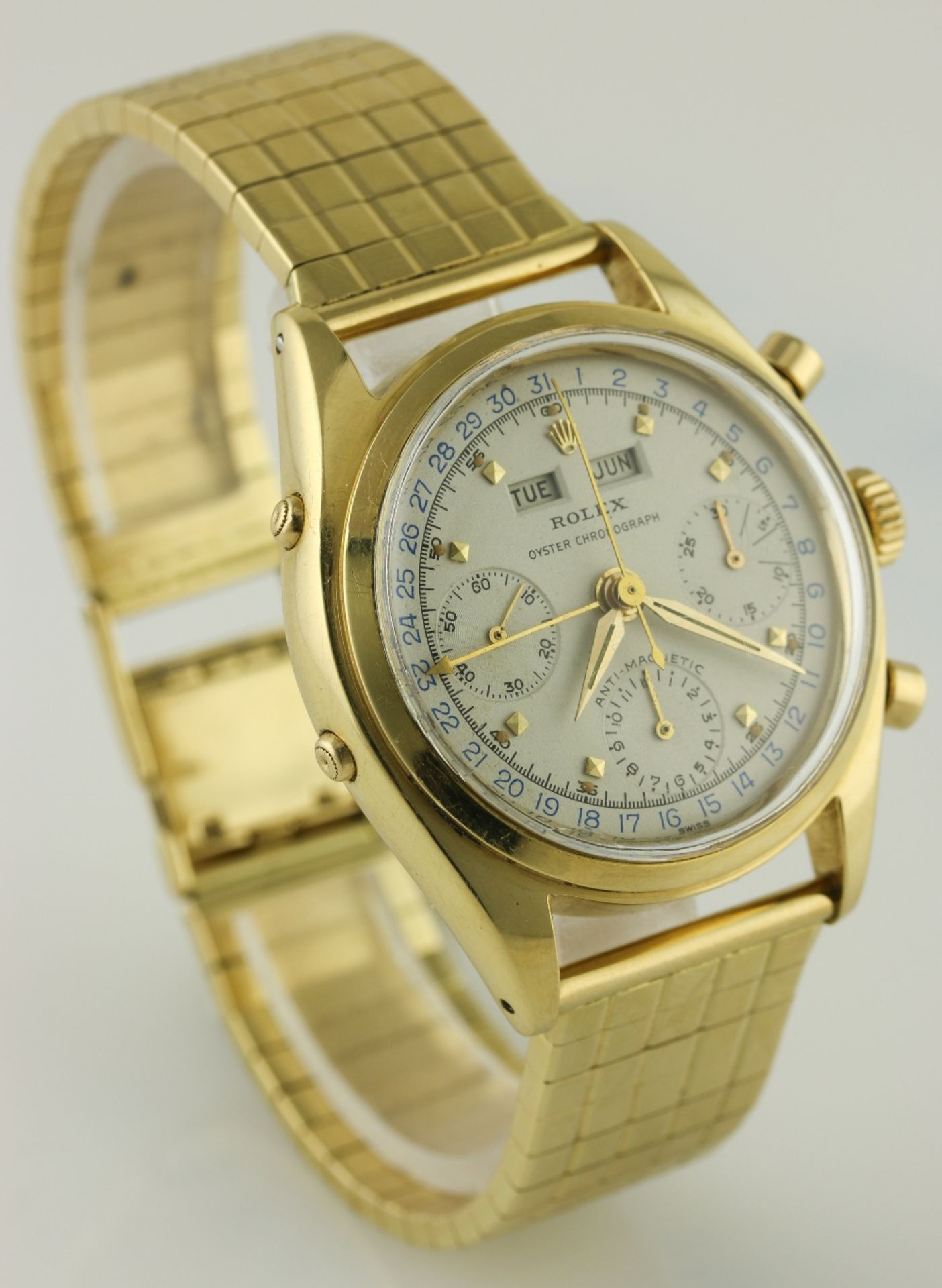 A FINE & RARE GENTLEMAN'S 18K SOLID GOLD ROLEX "JEAN-CLAUDE KILLY" OYSTER TRIPLE CALENDAR ANTI- - Image 8 of 13