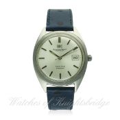 A GENTLEMAN'S STAINLESS STEEL IWC YACHT CLUB WRIST WATCH CIRCA 1970, REF. R 811 A D: Silver sunburst