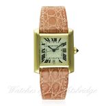 A GENTLEMAN'S 18K SOLID GOLD CARTIER TANK FRANCAISE AUTOMATIC WRIST WATCH CIRCA 2003, REF. 1840
D: