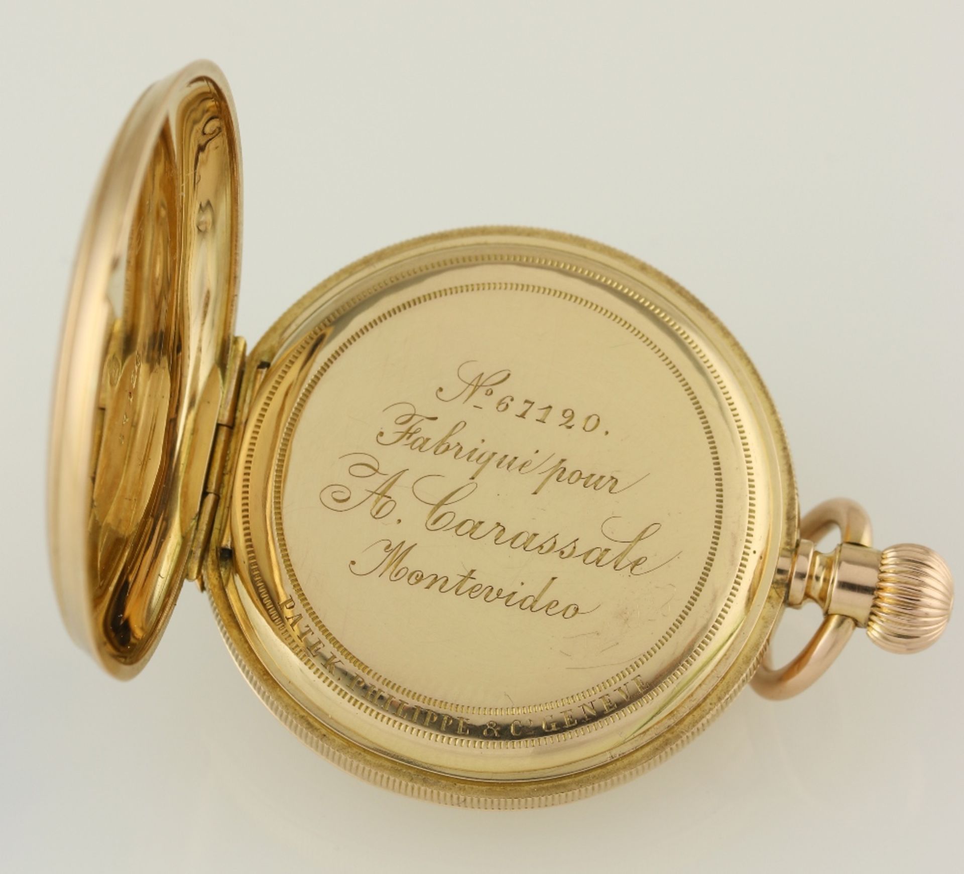 A LADIES 18K SOLID GOLD PATEK PHILIPPE HALF HUNTER POCKET WATCH CIRCA 1910, REF. 67120 MADE FOR A. - Image 9 of 9