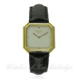 A GENTLEMAN'S 18K SOLID GOLD CHOPARD WRIST WATCH CIRCA 1980s, REF. 2130 D: Silver dial with