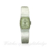 A LADIES 18K SOLID WHITE GOLD ROLEX PRECISION BRACELET WATCH CIRCA 1971, REF. 2195
D: Silver dial