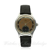 A RARE GENTLEMAN'S STAINLESS STEEL OMEGA WRIST WATCH CIRCA 1939, REF. 2169 D: Copper colour dial,