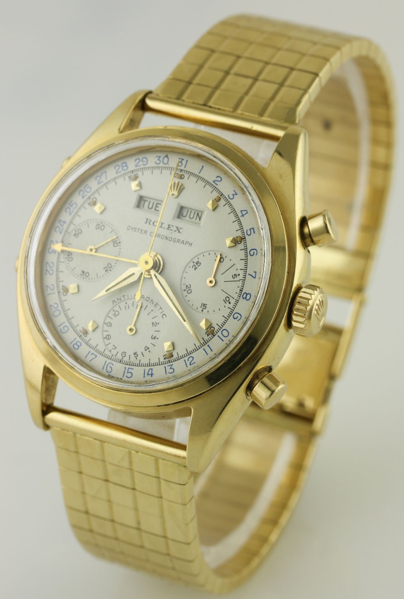 A FINE & RARE GENTLEMAN'S 18K SOLID GOLD ROLEX "JEAN-CLAUDE KILLY" OYSTER TRIPLE CALENDAR ANTI- - Image 7 of 13