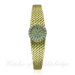 A LADIES 18K SOLID GOLD & DIAMOND OMEGA BRACELET WATCH CIRCA 1960s
D: Silver dial with black