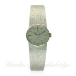 A LADIES 9CT SOLID WHITE GOLD OMEGA GENE