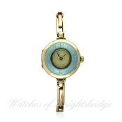 A LADIES 9CT SOLID GOLD AND ENAMEL ROLEX HALF HUNTER BRACELET WATCH CIRCA 1918
D: Silver dial. M: