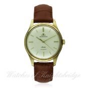 A RARE GENTLEMAN'S 9CT SOLID GOLD JAEGER LECOULTRE AUTOMATIC WRIST WATCH DATED 1964, RETAILED BY