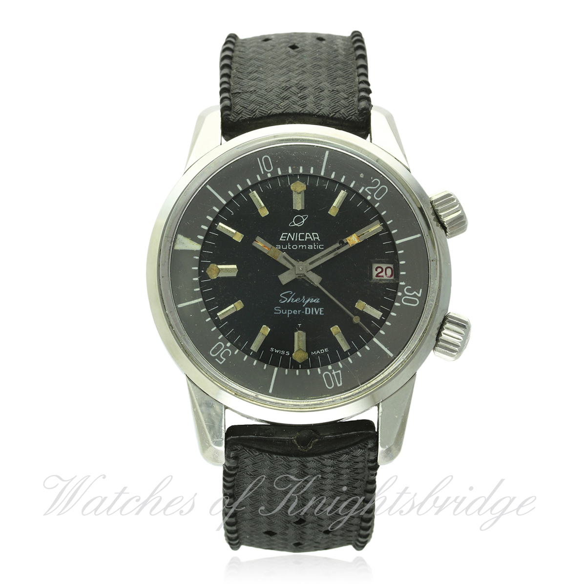 A GENTLEMAN'S STAINLESS STEEL ENICAR SHERPA SUPER DIVE WRIST WATCH CIRCA 1966 REF. 144-35-02 D: