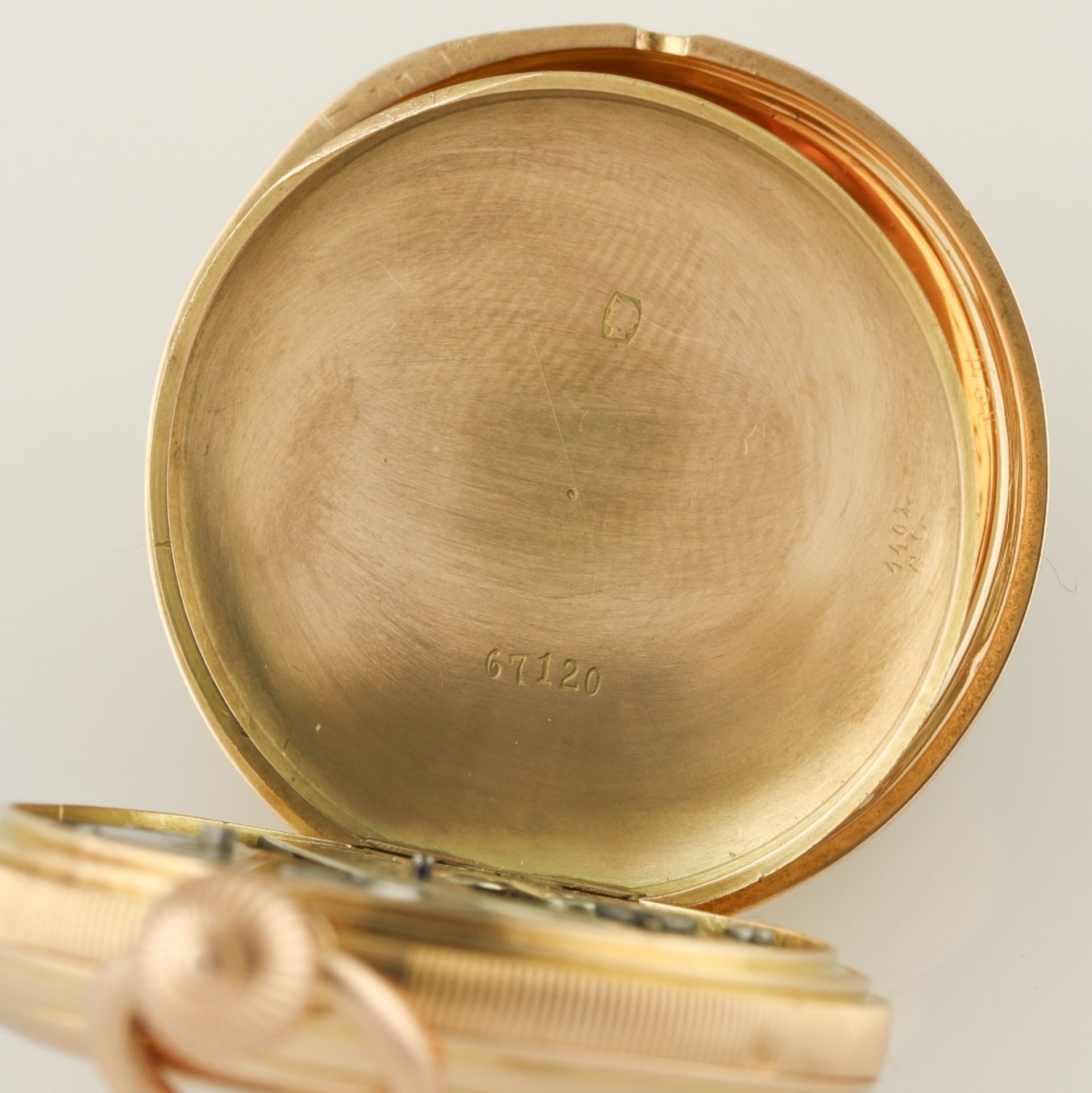 A LADIES 18K SOLID GOLD PATEK PHILIPPE HALF HUNTER POCKET WATCH CIRCA 1910, REF. 67120 MADE FOR A. - Image 7 of 9