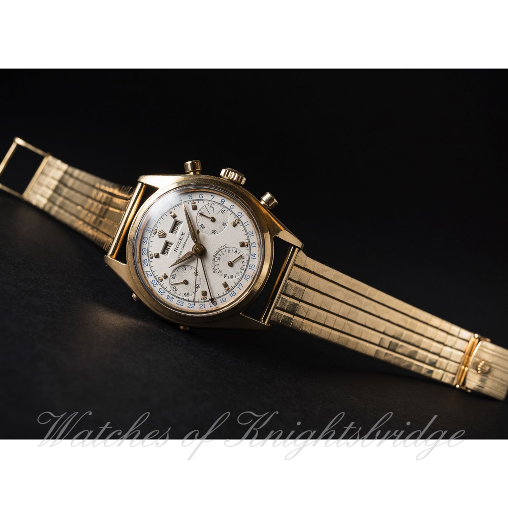 A FINE & RARE GENTLEMAN'S 18K SOLID GOLD ROLEX "JEAN-CLAUDE KILLY" OYSTER TRIPLE CALENDAR ANTI- - Image 2 of 13