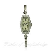 A FINE LADIES PLATINUM & DIAMOND AUDEMARS PIGUET ART DECO BRACELET WATCH CIRCA 1920s, REF. 5239 D: