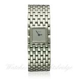 A LADIES STAINLESS STEEL CARTIER PANTHERE RUBAN BRACELET WATCH CIRCA 2002, REF. 2420 D: Silver '