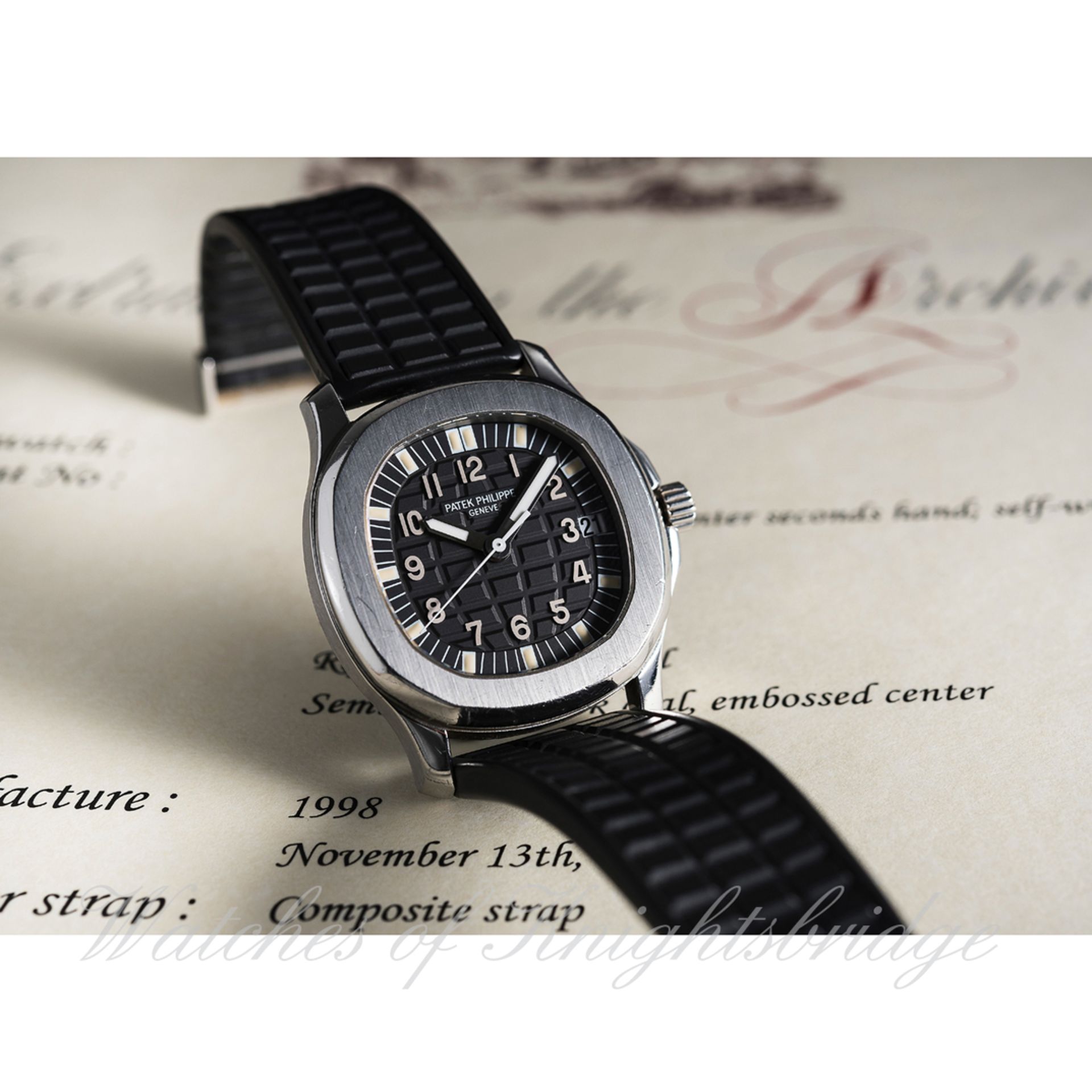 A GENTLEMAN'S STAINLESS STEEL PATEK PHILIPPE AQUANAUT AUTOMATIC WRIST WATCH DATED 1998, REF. 5066A - Image 2 of 2
