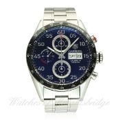 A GENTLEMAN'S STAINLESS STEEL TAG HEUER CARRERA AUTOMATIC CHRONOGRAPH BRACELET WATCH CIRCA 2007,