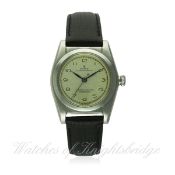 A GENTLEMAN'S STAINLESS STEEL ROLEX OYSTER PERPETUAL "BUBBLE BACK" CHRONOMETER WRIST WATCH CIRCA