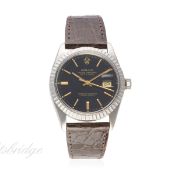 A GENTLEMAN'S STAINLESS STEEL ROLEX OYSTER PERPETUAL DATEJUST BRACELET WATCH CIRCA 1979, REF.