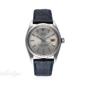 A GENTLEMAN'S STAINLESS STEEL ROLEX OYSTER PERPETUAL DATEJUST WRIST WATCH CIRCA 1974, REF. 1603
D: