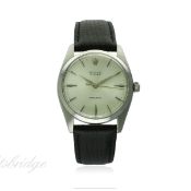 A RARE GENTLEMAN'S LARGE SIZE STAINLESS STEEL ROLEX OYSTER PRECISION WRIST WATCH CIRCA 1950s, REF.