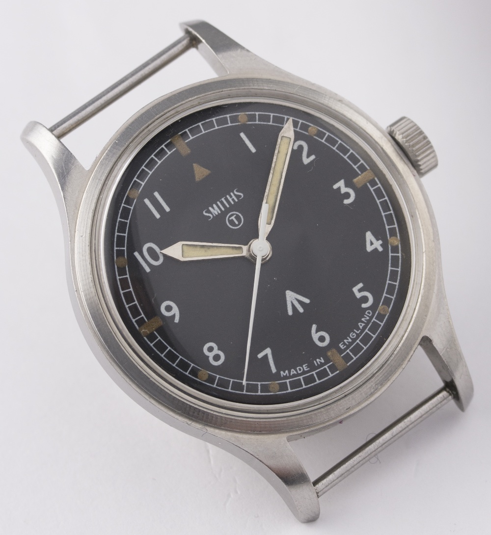 A GENTLEMAN'S STAINLESS STEEL BRITISH MILITARY SMITHS WRIST WATCH DATED 1968
D: Black dial with - Image 3 of 9