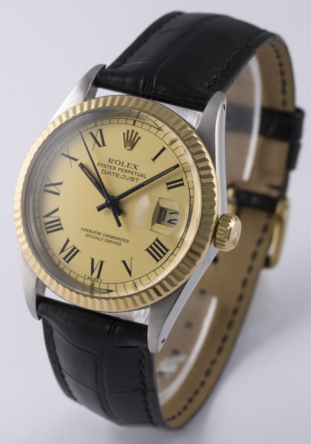 A GENTLEMAN'S STEEL & GOLD ROLEX OYSTER PERPETUAL DATEJUST WRIST WATCH CIRCA 1985, REF. 16013 " - Image 4 of 8