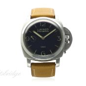 A GENTLEMAN'S STAINLESS STEEL PANERAI LUMINOR 1950 WRIST WATCH DATED 2003, PAM127, WITH BOX,