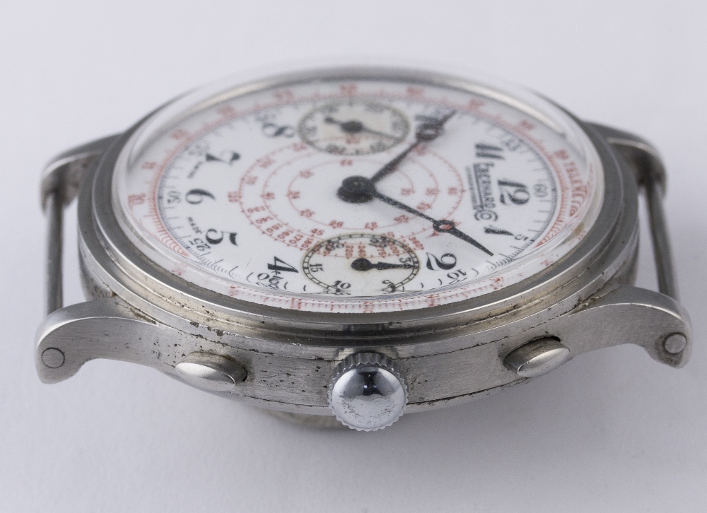 A RARE GENTLEMAN'S STAINLESS STEEL EBERHARD & CO CHRONOGRAPH WRIST WATCH CIRCA 1930s, REF. 7197
D: - Image 7 of 8