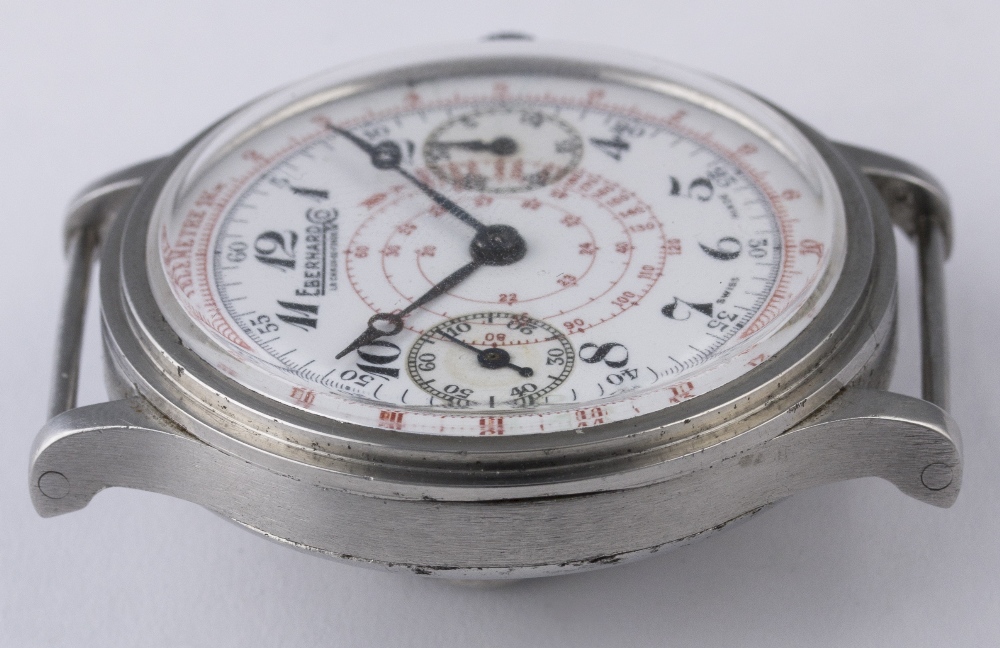 A RARE GENTLEMAN'S STAINLESS STEEL EBERHARD & CO CHRONOGRAPH WRIST WATCH CIRCA 1930s, REF. 7197
D: - Image 8 of 8