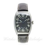 A GENTLEMAN'S STAINLESS STEEL FRANCK MULLER CASABLANCA WRIST WATCH CIRCA 2000, REF. 5850
D: Black