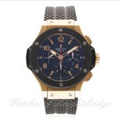 A GENTLEMAN'S SOLID GOLD & CERAMIC HUBLOT BIG BANG CHRONOGRAPH WRIST WATCH CIRCA 2012
D: Black