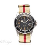 A RARE GENTLEMAN'S STAINLESS STEEL ROLEX TUDOR PRINCE OYSTERDATE "SNOWFLAKE" SUBMARINER WRIST