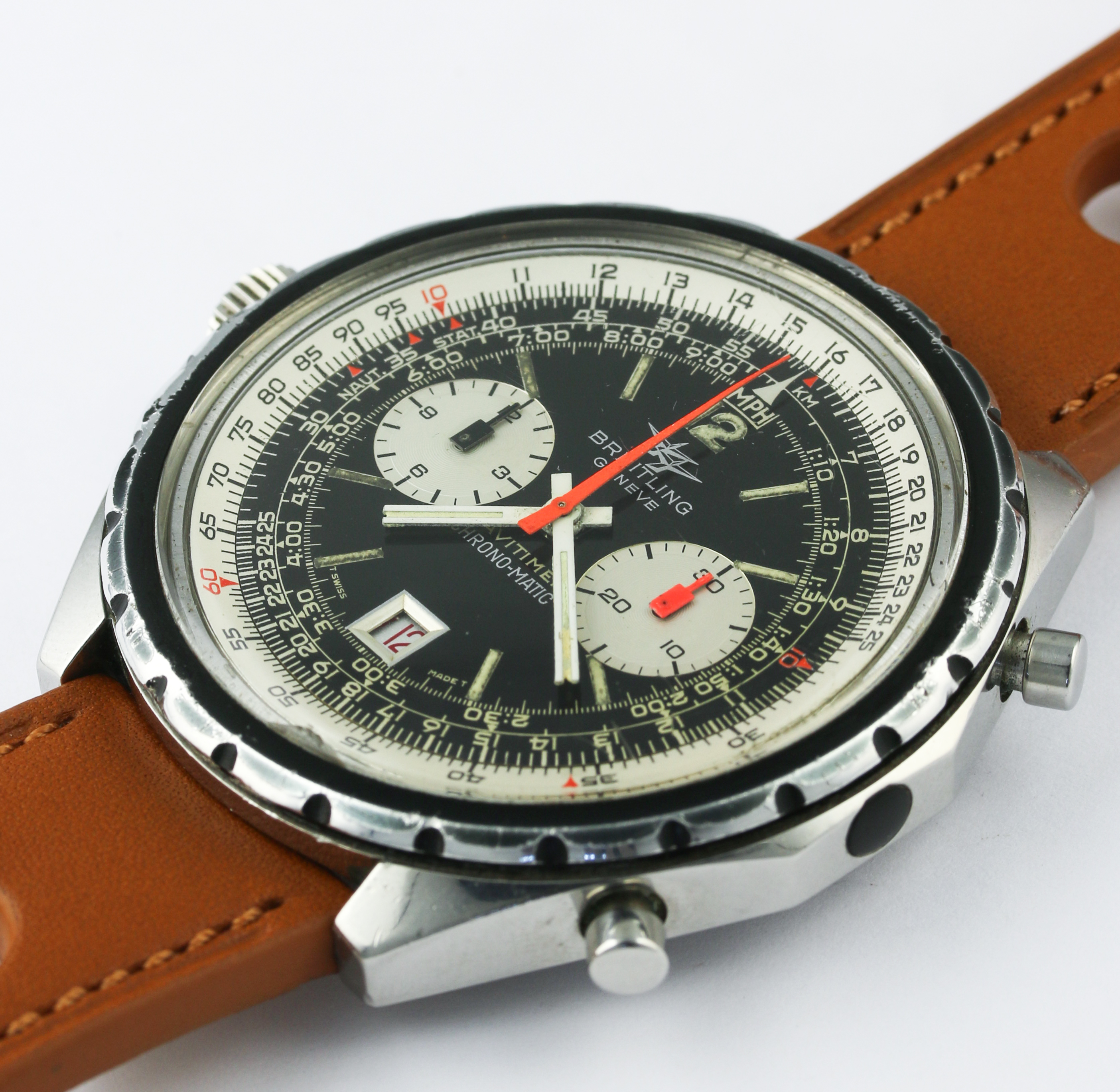 A GENTLEMAN'S STAINLESS STEEL BREITLING CHRONO MATIC NAVITIMER CHRONOGRAPH WRIST WATCH CIRCA - Image 3 of 8