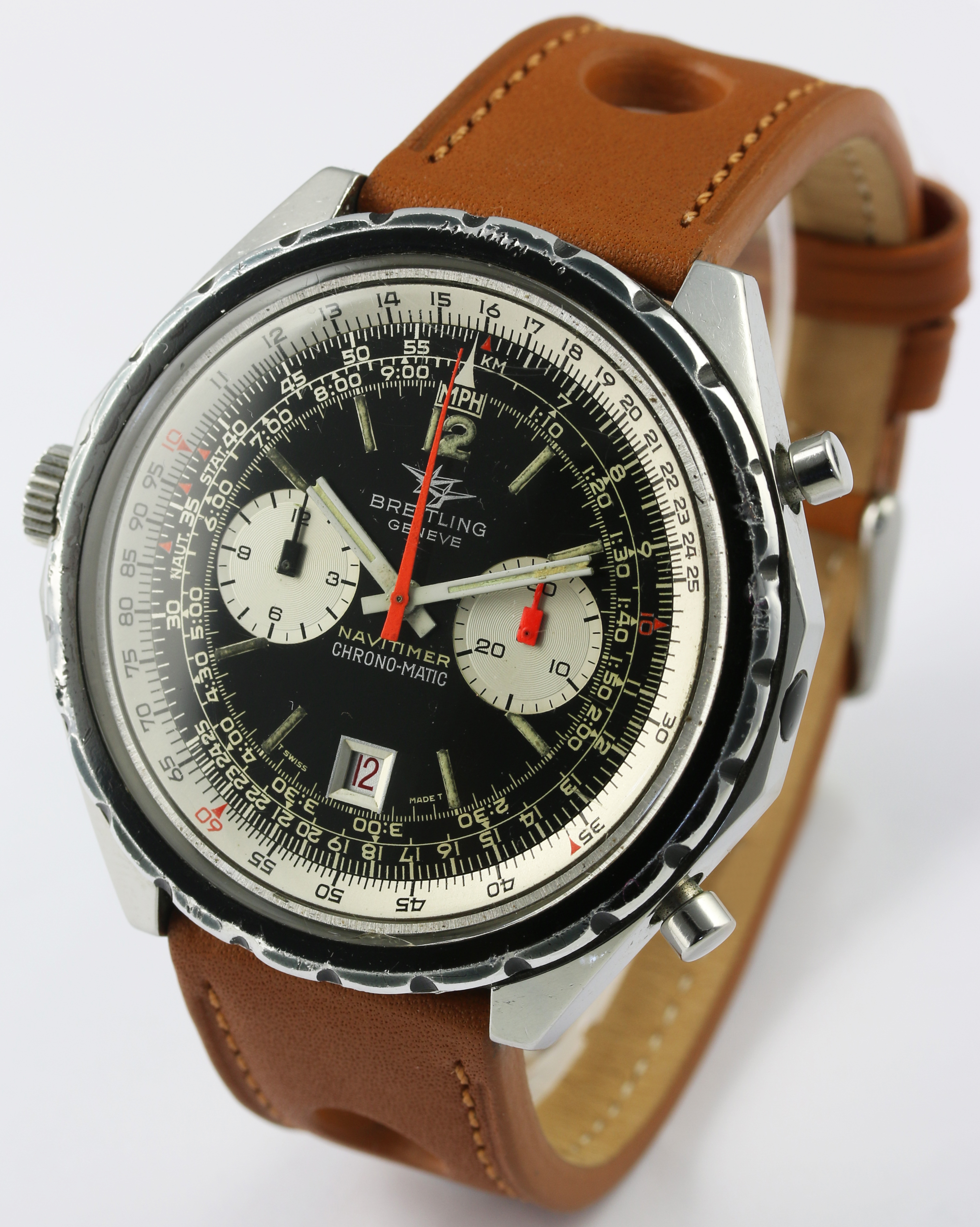 A GENTLEMAN'S STAINLESS STEEL BREITLING CHRONO MATIC NAVITIMER CHRONOGRAPH WRIST WATCH CIRCA - Image 4 of 8