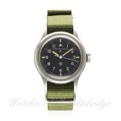 A GENTLEMAN'S STAINLESS STEEL BRITISH MILITARY R.A.F. IWC MARK 11 PILOT'S WRIST WATCH DATED 1951