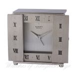 AN 8 DAY HERMES PARIS AUTEL ALARM DESK CLOCK CIRCA 1980s, REF. 1364
D: Silver dial. M: Key wind 8