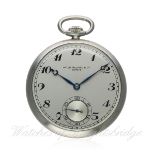 A RARE GENTLEMAN'S STAINLESS STEEL PATEK PHILIPPE & CIE POCKET WATCH CIRCA 1930s, REF. 620731
D: