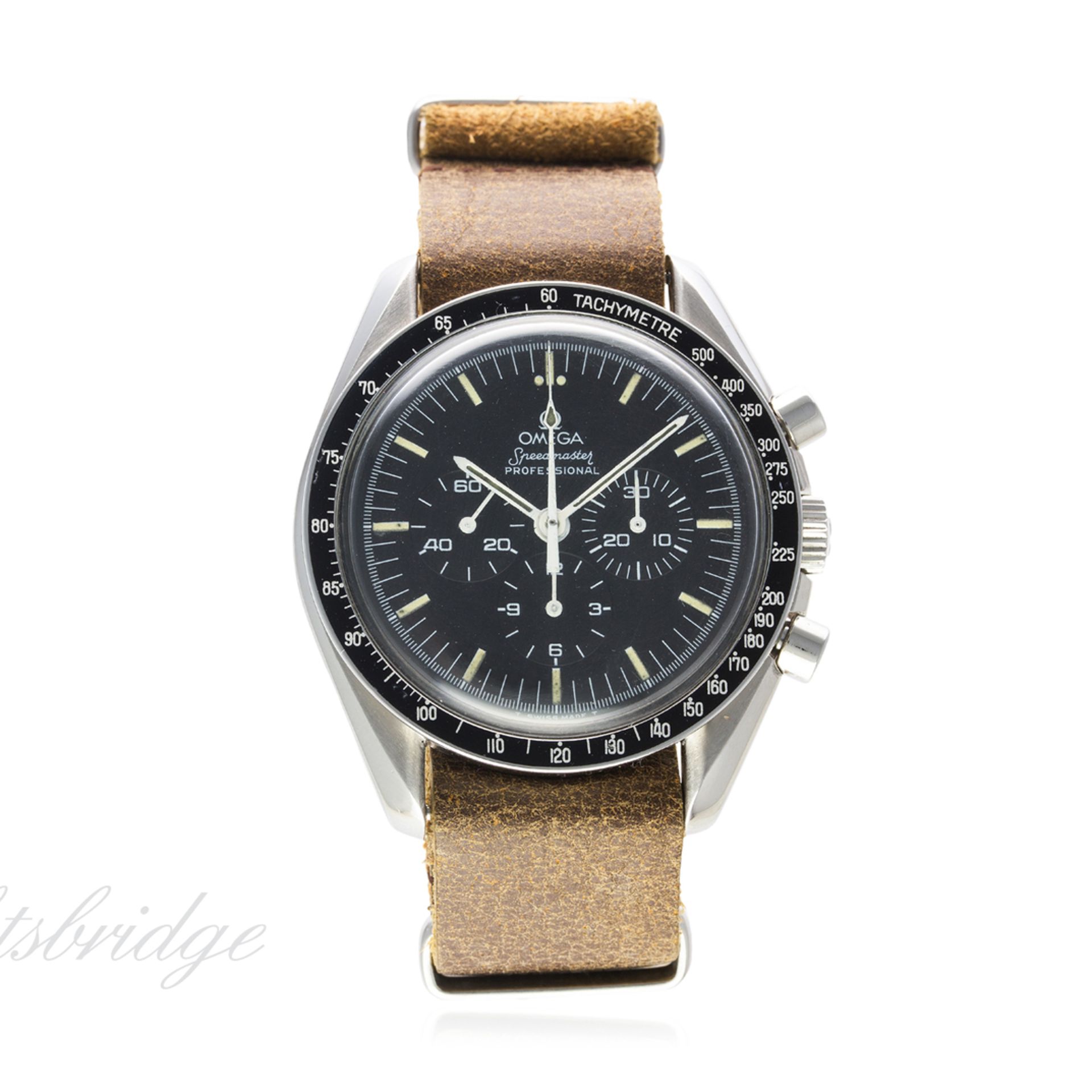 A GENTLEMAN'S STAINLESS STEEL OMEGA SPEEDMASTER PROFESSIONAL CHRONOGRAPH WRIST WATCH CIRCA 1990,