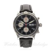 A GENTLEMAN'S STAINLESS STEEL LONGINES LINDBERGH CHRONOGRAPH WRIST WATCH REF. 8.4.512 WITH