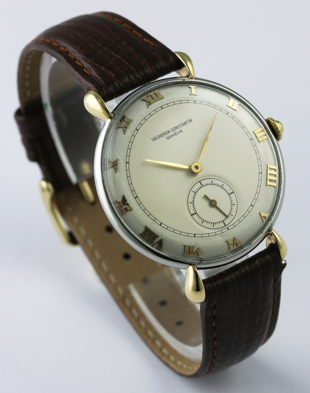 A GENTLEMAN'S LARGE SIZE STEEL & GOLD VACHERON & CONSTANTIN WRIST WATCH CIRCA 1950s
D: Two tone - Image 5 of 8