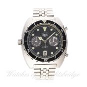 A RARE GENTLEMAN'S STAINLESS STEEL HEUER AUTAVIA DIVER 100 CHRONOGRAPH BRACELET WATCH CIRCA 1980s,