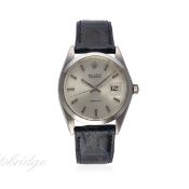 A GENTLEMAN'S STAINLESS STEEL ROLEX OYSTERDATE PRECISION WRIST WATCH CIRCA 1970, REF. 6694
D: Silver