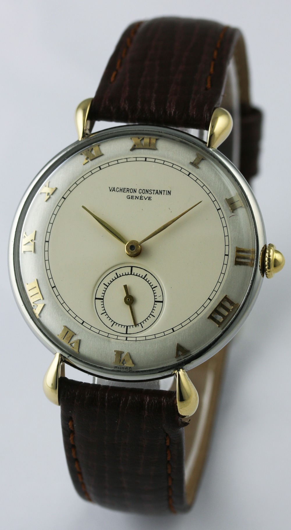 A GENTLEMAN'S LARGE SIZE STEEL & GOLD VACHERON & CONSTANTIN WRIST WATCH CIRCA 1950s
D: Two tone - Image 2 of 8