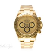 A FINE & RARE GENTLEMAN'S 18K SOLID GOLD ROLEX OYSTER PERPETUAL COSMOGRAPH "FLOATING DIAL" DAYTONA