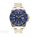 A GENTLEMAN'S STEEL & GOLD ROLEX OYSTER PERPETUAL DATE SUBMARINER BRACELET WATCH DATED 2013, REF.