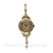 A RARE LADIES 18K SOLID GOLD & DIAMOND VACHERON & CONSTANTIN BRACELET WATCH 1920s
D: Silver dial