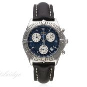 A GENTLEMAN'S STAINLESS STEEL BREITLING SIRIUS CHRONOGRAPH WRIST WATCH CIRCA 1990s, REF. A53011 WITH