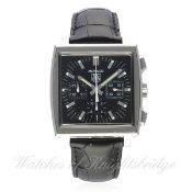 A GENTLEMAN'S STAINLESS STEEL TAG HEUER MONACO AUTOMATIC CHRONOGRAPH WRIST WATCH CIRCA 2005, REF.