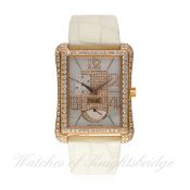 A FINE LADIES 18K SOLID PINK GOLD & DIAMOND PIAGET EMPERADOR WRIST WATCH CIRCA 2010, REF. P10053