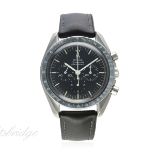 A RARE GENTLEMAN'S STAINLESS STEEL OMEGA SPEEDMASTER PROFESSIONAL CHRONOGRAPH WRIST WATCH, REF.