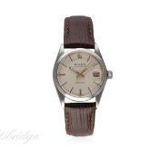 A MID SIZE STAINLESS STEEL ROLEX OYSTERDATE PRECISION WRIST WATCH CIRCA 1969, REF. 6466 WITH "